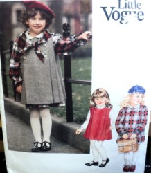 1400 VOG GIRL PLEAT SIDE BUTTON JUMPER,A-DRESS,SCARF PATTERN 3-5